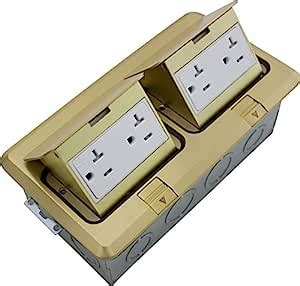 electric floor box pop-up cover w duplex receptacles 2-gang|Nickel.